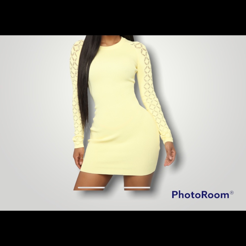 Yellow long sleeve dress